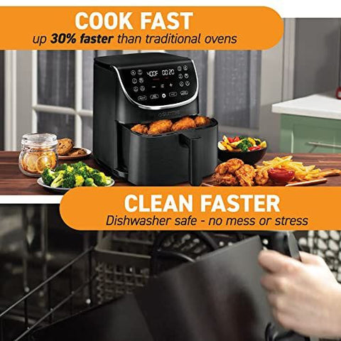 Gourmia Air Fryer Oven Digital Display 7 7 Quart Black Stainless Steel,