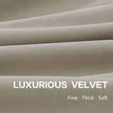 MAIHER Luxury Velvet Pleated Curtains 90 Inches Long 1 Panel, Camel Beige Pin...
