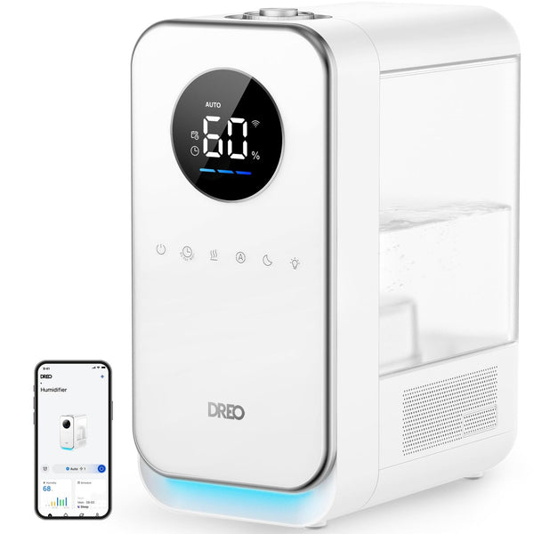 Dreo Humidifiers for Bedroom Home, Top-filled Smart Quiet Cool Mist 5L, White