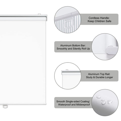 AOSKY Roller Window Shades Blackout Blinds for Windows Cordless Bedroom Shade...