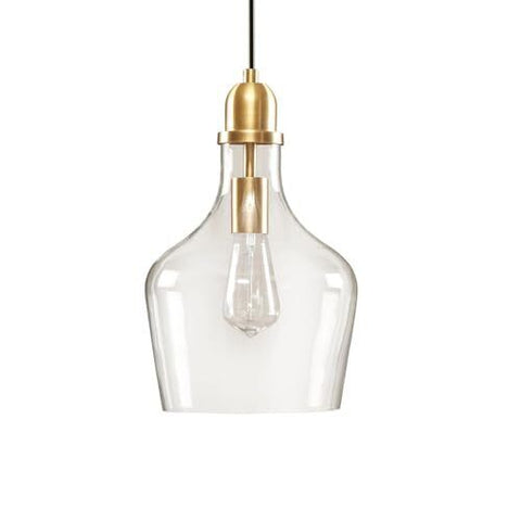 Hampton Hill Auburn Modern Glass Pendant Light Fixtures for 0, Gold/Clear