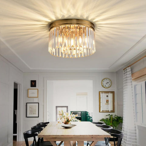 Flush Mount Ceiling Light, Crystal Ceiling Light, Modern Crystal Chandelier C...