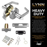 LYNN HARDWARE Commercial Door Lever Lock - Heavy-Duty Locking Door Handle, De...