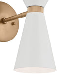 Kichler Phix 13.5 Inch 2 Light Wall Sconce in Champagne Bronze with White