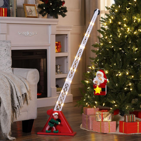 Christmas Crane - White Santa
