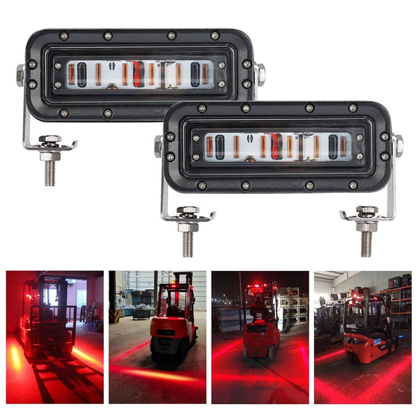 Forklift Safety Light LED Upgrade, Red Zone Forklift Danger Zone Warning Ligh...