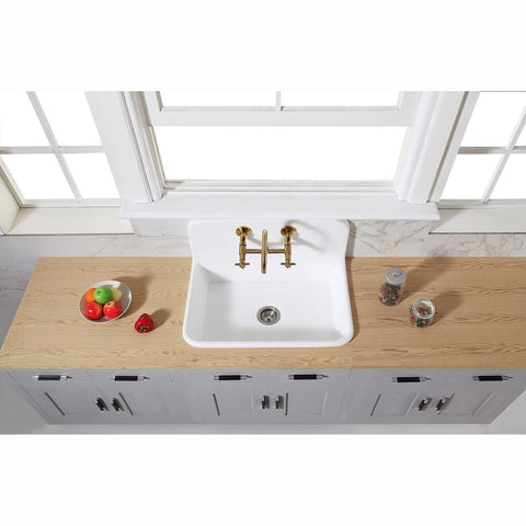 Kingston Brass Concord 8-Inch Adjustable Center Wall Mount Kitchen Faucet, Br...