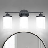 Matte Black Bathroom Light Fixtures,3-Light Black Vanity Lights,Black Bathroo...