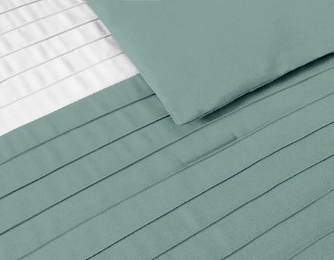 Chezmoi Collection Loft 8-Piece Luxury Striped Comforter Set (Full, Blue/Beig...