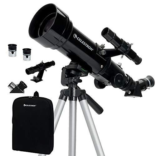 Celestron - 70mm Travel Scope - Portable Refractor 70 with Backpack, Black