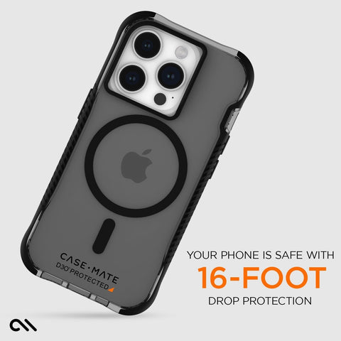 Case-Mate Tough Grip Smoke Black iPhone 15 Pro Case [16ft D3O Drop Protection...