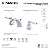 Kingston Brass KB948B Victorian Mini Spread Lavatory Faucet, Brushed Nickel, ...