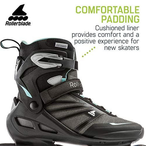 Rollerblade Zetrablade Women's Adult Fitness Inline 23, Black / Light Blue