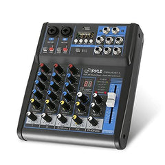 Pyle Professional Audio Mixer Sound Board Console System Interface 4 Channel...