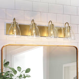 KSANA Gold Bathroom Light Fixtures, 4-Light Modern Vanity Lights for Bathroom...