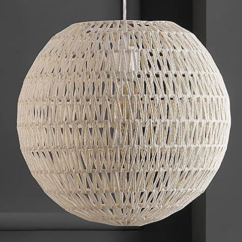 JONATHAN Y JYL6503B Luna 15.75" 1-Light Bohemian Modern Woven 15.75 in, Cream