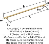 Amerock BP54026CZ | Champagne 24in (610mm) Center-to-Center, Bronze