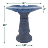 Arcadia Garden Products Fiberclay Bird Bath Outdoor Garden Decor, Antique Vin...