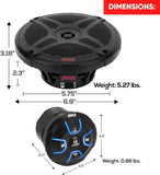 Pyle 6.5'' Dual Marine Speakers Kit - Waterproof-Rated w/Amplified Bluetooth ...