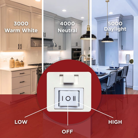 Satco 63/503 CounterQUICK Under-Cabinet LED Light, CCT Selectable 3000K/4000K...