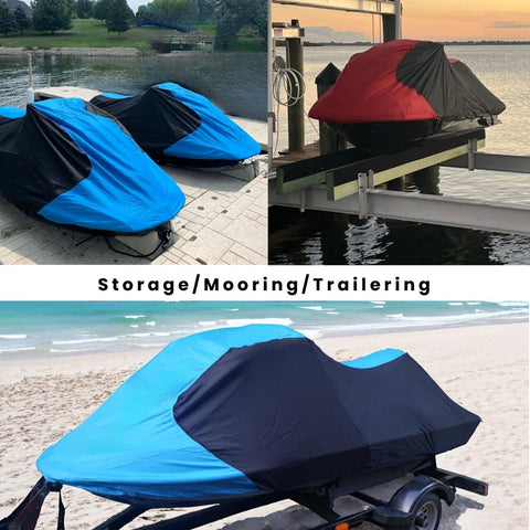 Trailerable Jet Ski Cover, Waterproof Marine Grade 600D Heavy Duty Polyester ...