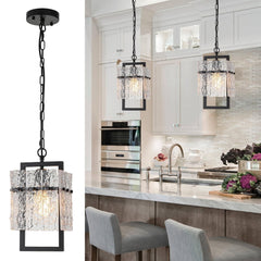 Modern Black Pendant Lights Kitchen Island, Crystal Kitchen Island Lighting w...