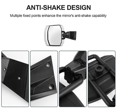 Anti-shake Door Off Mirrors Compatible with 2007-2018 Jeep Wrangler JK JKU Un...