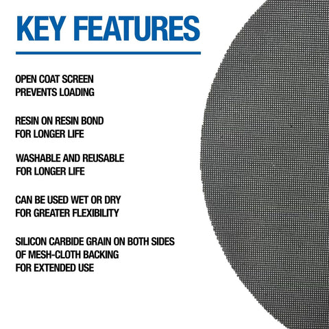 Mercer Industries Floor Sanding Screen Disc, 10 Pack, 17", Grit 60 17-Inch