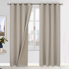 BGment Linen Color Blackout Curtains 120 Inch Length for Bedroom 2 Panels Set...