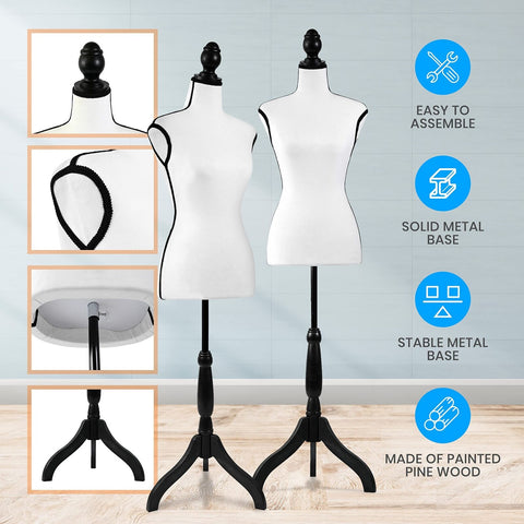 SereneLife Torso Display Female Mannequin with Adjustable Height (52-64 Inche...