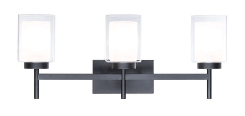 XiNBEi Lighting Wall Light, Indoor Classic 3 Light Black Bathroom Vanity Ligh...