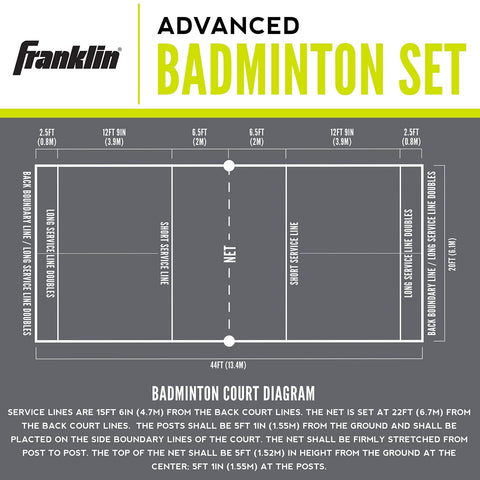 Franklin Sports Badminton Set - Portable Backyard + Beach Badminton Set - Adu...