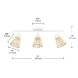 Globe Electric 64000043 3-Light Track Lighting, Matte White, Bamboo Shades, C...