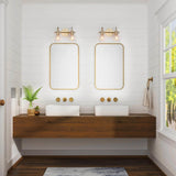 LALUZ Bathroom Light Fixtures, 2-Light Gold Bathroom Vanity Light with Globe ...