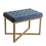 Homepop Home Decor | Upholstered Tufted 24 x 16 x 17-1/2 inches high, Blue