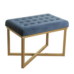 Homepop Home Decor | Upholstered Tufted 24 x 16 x 17-1/2 inches high, Blue