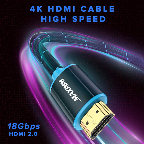 HDMI Cable 4K Ultra HD 2 Foot (20 Pack) Nylon Braided HDMI 2.0 Cable, High Sp...