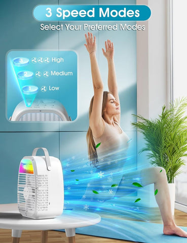 AI Portable Air Conditioners Fan,Evaporative Mini Misting Air Conditioner,Por...