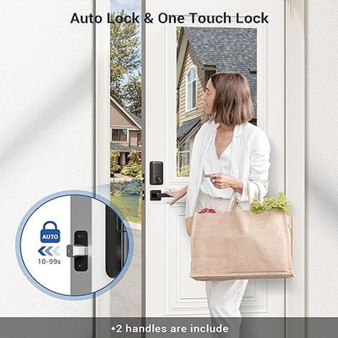 Veise Fingerprint Door Lock Set, Keyless Entry Front Oil Rubbed Bronze