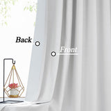 White Full Blackout Pinch Pleated Curtain 95 Inches Long for Bedroom Noise Re...