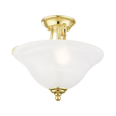 Livex Lighting 6121-91 Coronado 2 Light Brushed Nickel Semi Flush Mount with ...