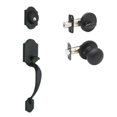 Copper Creek HZ2610XCK-BC Heritage Front Entrance Handleset in Black with Col...