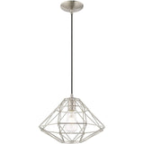 Livex Lighting 41323-91 Geometric Shade - 13.5" One Light Mini Pendant, Brush...