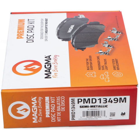 MAGMA Premium PMD1349M Semi-Metallic Brake Pads, Front