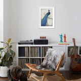 ART.COM Wall Art Print Peacock Blue I on White Frame by Tim O'toole, 21" x 29"