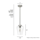 Hunter Fan Company 19723 Vidria Pendant Light, Brushed Nickel