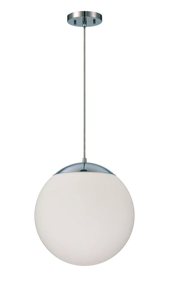 Craftmade Gaze 14" White Frosted Glass 1 Light Pendant with Cord, Chrome, 568...