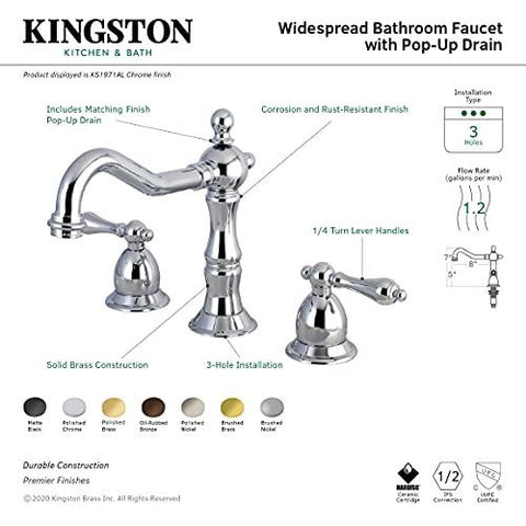 Kingston Brass KS1976AL Heritage 7.56 x 7.44 x 2.44, Polished Nickel