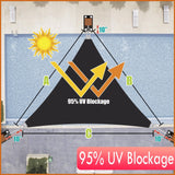 ColourTree Super Ring 22' x 22' x 22' Black Triangle Sun Shade Sail, Commerci...
