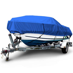Budge B-600-X3 600 Denier V-Hull Runabout/Bass Boat Cover Blue 16' - 18' Long...